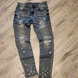 Men's Embelish Distressed Skinny Jeans